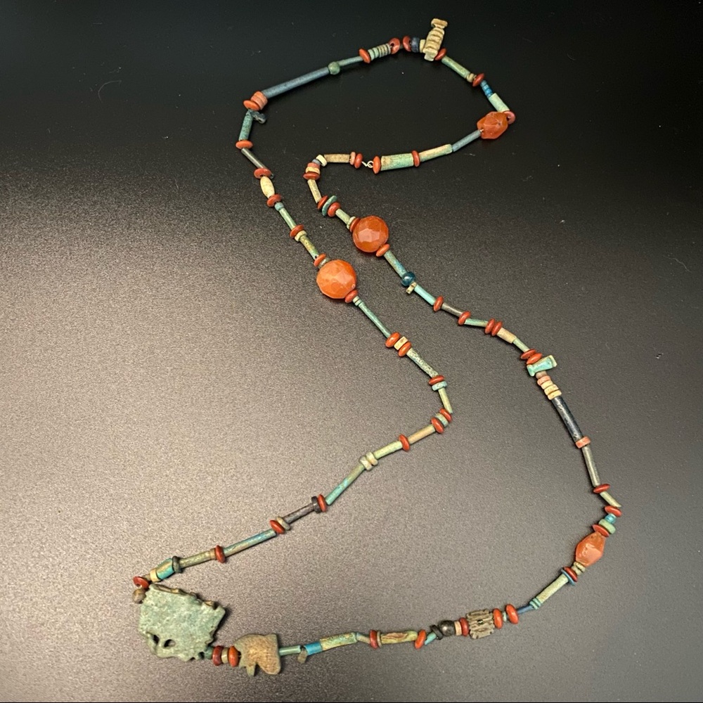 Vintage Multi Gemstone, Turquoise, Coral, Stone Long Beaded Pendant Necklace - Picture 5 of 16